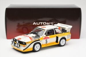 Audi Sport Quattro S1 #5 W. Rohrl / C. Geistdorfer Rally Sanremo Winner 1985 AUTOart 1:18 88503 Komposiitti — kuva 8 / 8