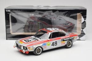 BMW 2800 CS E9 #49 Team Schnitzer G. Herzog / H. Heyer 24 Hours of Spa 1972 Minichamps 1:18 155722749 Metalli — kuva 6 / 6