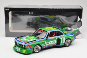 BMW 3.5 CSL E9 Schnitzer #10 D. Quester / R. Peterson 6 Hours Watkins Glen 1976 Minichamps 1:18 155762610 Metalli — kuva 6 / 6