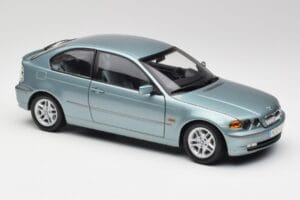BMW 325Ti E46 Compact Vaaleansininen Metallic Kyosho 1:18 80430024439 Metalli — kuva 6 / 8