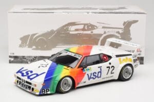 BMW M1 #72 BMW France Zol Auto B. Rousselot / J. Servanin 24 Hours of Le Mans 1981 Minichamps 1:18 180812972 Metalli — kuva 2 / 8