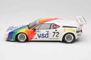 BMW M1 #72 BMW France Zol Auto B. Rousselot / J. Servanin 24 Hours of Le Mans 1981 Minichamps 1:18 180812972 Metalli — kuva 4 / 8