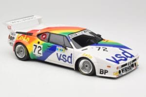 BMW M1 #72 BMW France Zol Auto B. Rousselot / J. Servanin 24 Hours of Le Mans 1981 Minichamps 1:18 180812972 Metalli — kuva 6 / 8