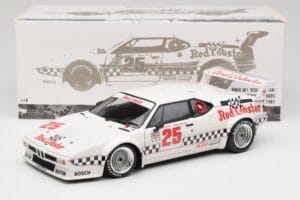 BMW M1 #25 Red Lobster D. Cowart / K. Miller LA Times GP Riverside 1981 Minichamps 1:18 180812925 Metalli — kuva 8 / 8