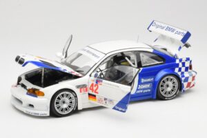 BMW M3 E46 GTR #42 J. Lehto / P. Ekblom ALMS 2001 Minichamps 1:18 100012142 Metalli — kuva 2 / 8