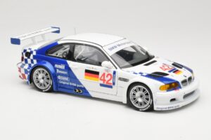 BMW M3 E46 GTR #42 J. Lehto / J. Muller ELMS 2001 Minichamps 1:18 100012192 Metalli — kuva 6 / 8