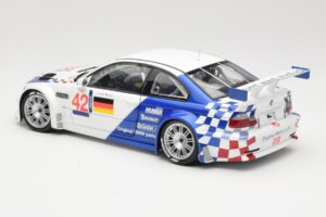 BMW M3 E46 GTR #42 J. Lehto / J. Muller ELMS 2001 Minichamps 1:18 100012192 Metalli — kuva 7 / 8