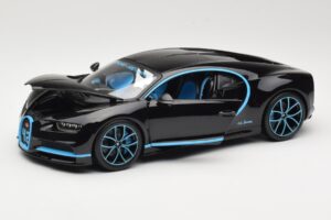 Bugatti Chiron Musta & Sininen Bburago 1:18 18-11040BK Metalli — kuva 2 / 8