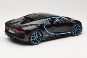 Bugatti Chiron Musta & Sininen Bburago 1:18 18-11040BK Metalli — kuva 3 / 8