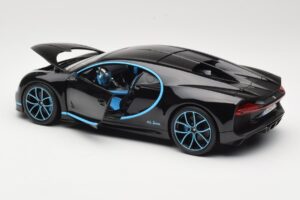 Bugatti Chiron Musta & Sininen Bburago 1:18 18-11040BK Metalli — kuva 5 / 8