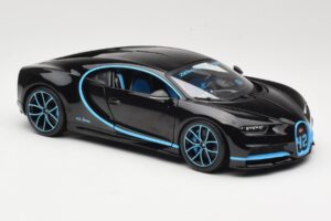 Bugatti Chiron Musta & Sininen Bburago 1:18 18-11040BK Metalli — kuva 6 / 8