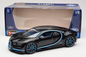 Bugatti Chiron Musta & Sininen Bburago 1:18 18-11040BK Metalli — kuva 8 / 8
