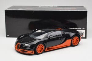 Bugatti Veyron Super Sport World Record Edition Carbon & Orange Minichamps 1:18 100110840 Metalli — kuva 8 / 8