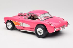 Chevrolet Corvette C1 Gasser Vaaleanpunainen Road Legends 1:18 92019-R1 Metalli — kuva 7 / 8