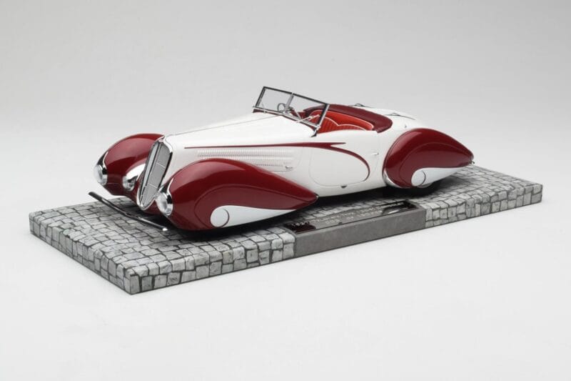 Delahaye Type 135 M Avoauto Valkoinen Punainen Minichamps 1:18 107116161 Hartsi