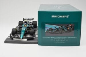 Aston Martin AMR23 #14 F. Alonso 3rd Place Saudi Arabian GP 2023 Minichamps 1:18 117230214 Metalli — kuva 6 / 7