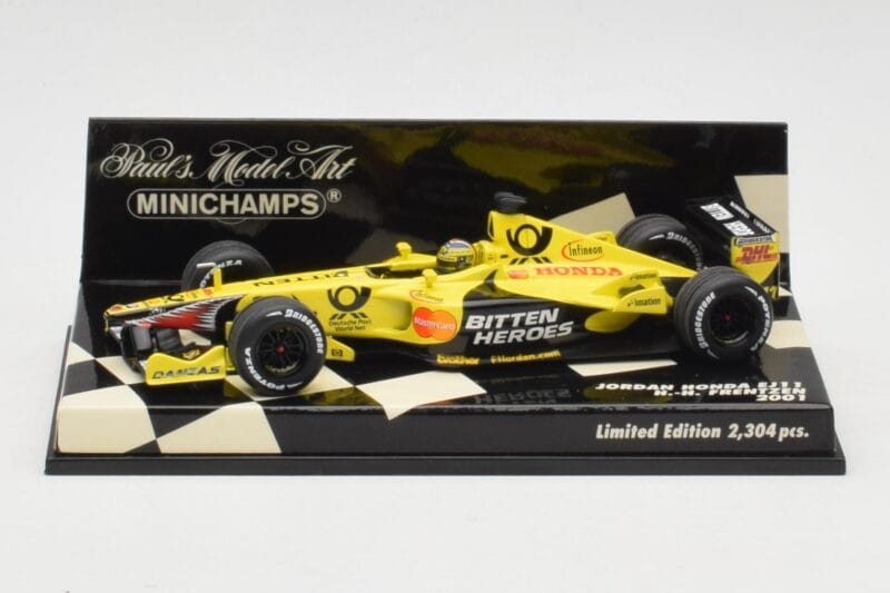 Jordan Honda EJ11 #7 H-H. Frentzen F1 2001 Minichamps 1:43 400010011 Metalli
