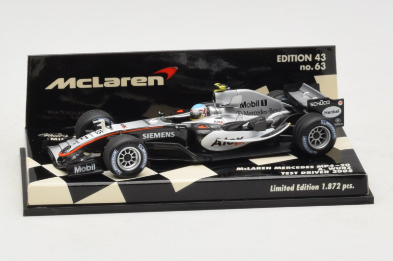 McLaren MP4-20 Mercedes A. Wurz F1 2005 Minichamps 1:43 530054355 Metalli