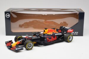 Red Bull RB16B #33 M. Verstappen Emilia Romagna GP Winner Mid Race Tyres 2021 Minichamps 1:18 110210133 Metalli — kuva 6 / 7