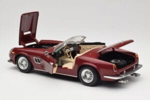 Ferrari 250 GT California Spider LWB Tummanpunainen Hot Wheels 1:18 25727 Metalli — kuva 5 / 8