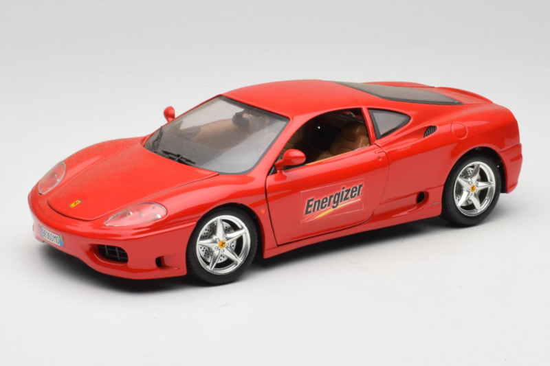 Ferrari 360 Modena Energizer Punainen Bburago 1:18 3358-P3 Metalli