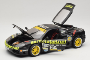 Ferrari 360 Modena Rentabel #314 Gagliardi Musta Bburago 1:18 3378-B1 Metalli — kuva 2 / 8