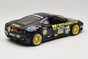 Ferrari 360 Modena Rentabel #314 Gagliardi Musta Bburago 1:18 3378-B1 Metalli — kuva 3 / 8