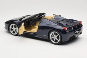 Ferrari 458 Italia Spider Dark Blue Metallic Hot Wheels 1:18 X5529 Metalli — kuva 5 / 8