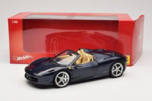 Ferrari 458 Italia Spider Dark Blue Metallic Hot Wheels 1:18 X5529 Metalli — kuva 8 / 8