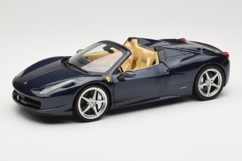 Ferrari 458 Italia Spider Dark Blue Metallic Hot Wheels 1:18 X5529 Metalli