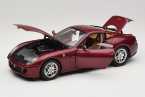 Ferrari 599 GTB Fiorano Tummanpunainen Hot Wheels 1:18 M1200 Metalli — kuva 2 / 8