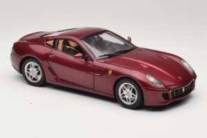 Ferrari 599 GTB Fiorano Tummanpunainen Hot Wheels 1:18 M1200 Metalli — kuva 6 / 8