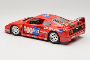Ferrari F40 #40 J-P. Jabouille / O. Grouillard Art Sports 1987 Bburago 1:18 3332-A1 Metalli — kuva 7 / 8