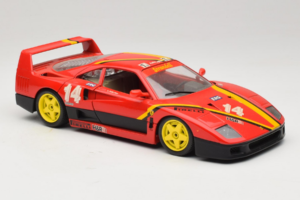 Ferrari F40 Evoluzione #14 L. Dalla Noce H&R Punainen Keltaisilla Pyörillä 1992 Bburago 1:18 3042-H1 Metalli — kuva 6 / 8