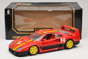 Ferrari F40 Evoluzione #14 L. Dalla Noce H&R Punainen Keltaisilla Pyörillä 1992 Bburago 1:18 3042-H1 Metalli — kuva 8 / 8