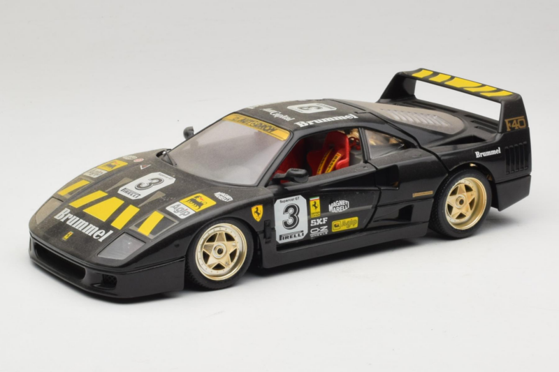 Ferrari F40 Magneti Marelli #3 Musta Bburago 1:18 3022-B1 Metalli