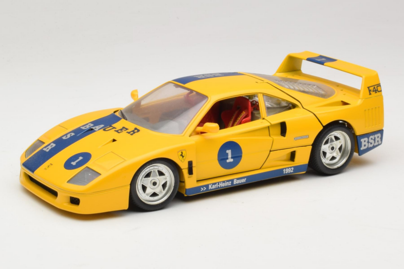 Ferrari F40 #1 Keltainen Bauer Rajoitettu Erä 100 kpl Bburago 1:18 BSR001 Metalli