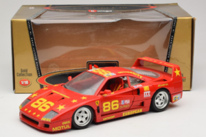 Ferrari F40 LM #86 Ch. Pozzi IMSA 24 Hours of Le Mans 1985 Punainen Bburago 1:18 3332-P6 Metalli — kuva 8 / 8