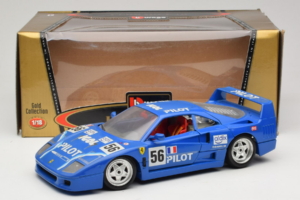 Ferrari F40 Pilot #56 Sininen Bburago 1:18 3332-BL1 Metalli — kuva 8 / 8