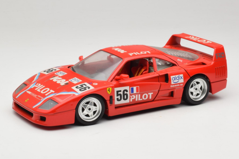 Ferrari F40 #56 Pilot Punainen 1987 Bburago 1:18 3332-P2 Metalli