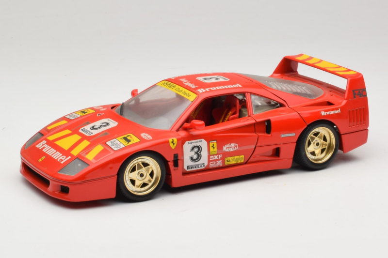 Ferrari F40 #3 Pirelli Punainen 1987 Bburago 1:18 3332-P4 Metalli