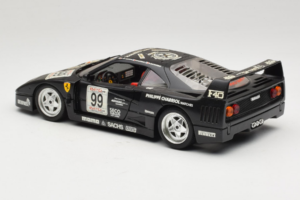 Ferrari F40 Seco #99 Lesseps / Charriol / Balandras Musta Bburago 1:18 3032-B3 Metalli — kuva 7 / 8