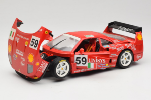 Ferrari F40 LM Unisys #59 Ota / P. Nappi / R. Donovan 24 Hours of Le Mans 1996 Bburago 1:18 3032-U1 Metalli — kuva 2 / 8