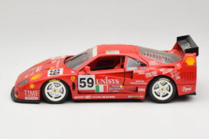 Ferrari F40 LM Unisys #59 Ota / P. Nappi / R. Donovan 24 Hours of Le Mans 1996 Bburago 1:18 3032-U1 Metalli — kuva 4 / 8