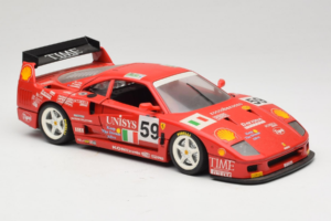 Ferrari F40 LM Unisys #59 Ota / P. Nappi / R. Donovan 24 Hours of Le Mans 1996 Bburago 1:18 3032-U1 Metalli — kuva 6 / 8