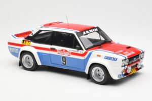 Fiat 131 Abarth Fiat France #9 J-C. Andruet / C. Delferrier Winner Rally Sanremo 1977 Kyosho 1:18 08375A Metalli — kuva 6 / 8