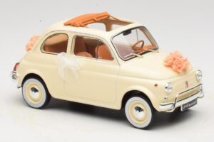 Fiat 500 L Norsunluu Wedding Gift Norev 1:18 187780 Metalli — kuva 4 / 6
