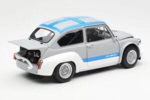 Fiat Abarth 1000 TCR Matta Harmaa Siniset Raidat AUTOart 1:18 72642 Metalli — kuva 3 / 8