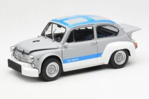 Fiat Abarth 1000 TCR Matta Harmaa Siniset Raidat AUTOart 1:18 72642 Metalli