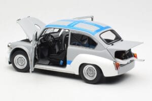 Fiat Abarth 1000 TCR Matta Harmaa Siniset Raidat AUTOart 1:18 72642 Metalli — kuva 5 / 8